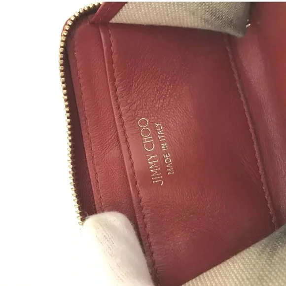 Authentic Jimmy Choo Heart Star Leather Coin Purse Wallet Bicolor VALENTINES 💘 - Picture 8 of 13